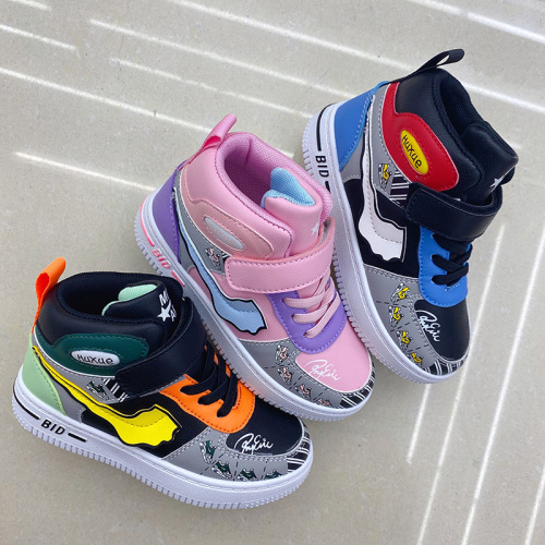 children‘s shoes new boys and girls sports board shoes learn children‘s spring and autumn high-top board shoes breathable sneakers