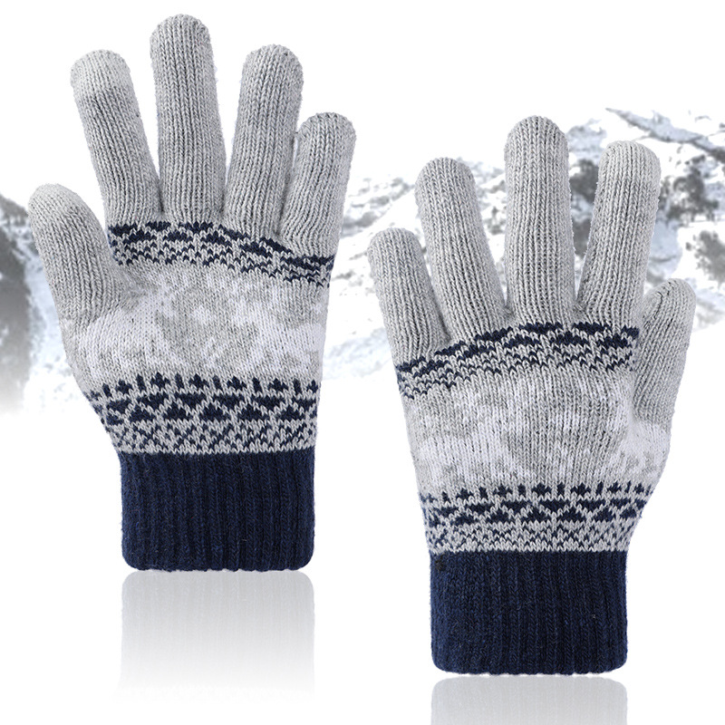 Cycling Gloves Winter Women's Warm with Velvet Five Finger Sports Driving Touch Screen Mobile P