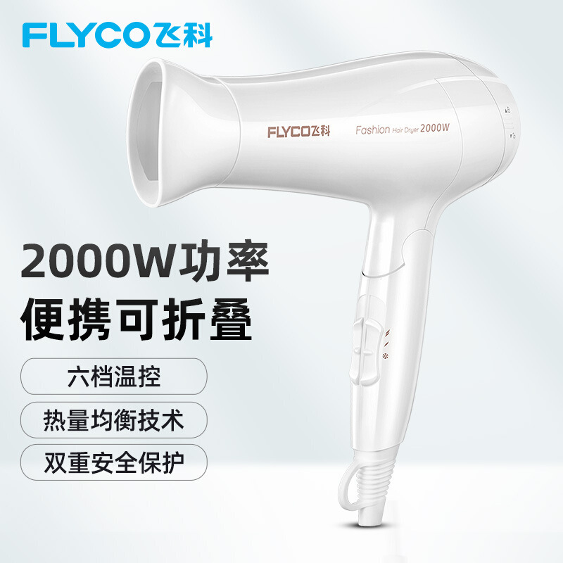 FLYCO Flagship Store FLYCO Electric Hair Dryer Fh6232 Thermostatic Hair Care Heating and Cooling Air