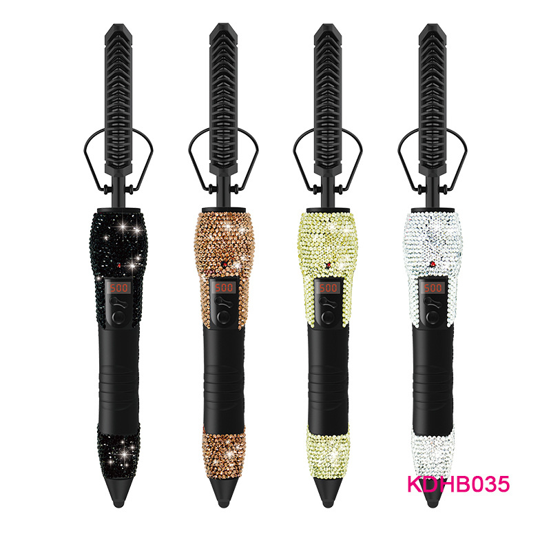 Diamond-Embedded Electric Hair Curler Two-in-One Hair Curler Electrical Appliance for Curling Or Str