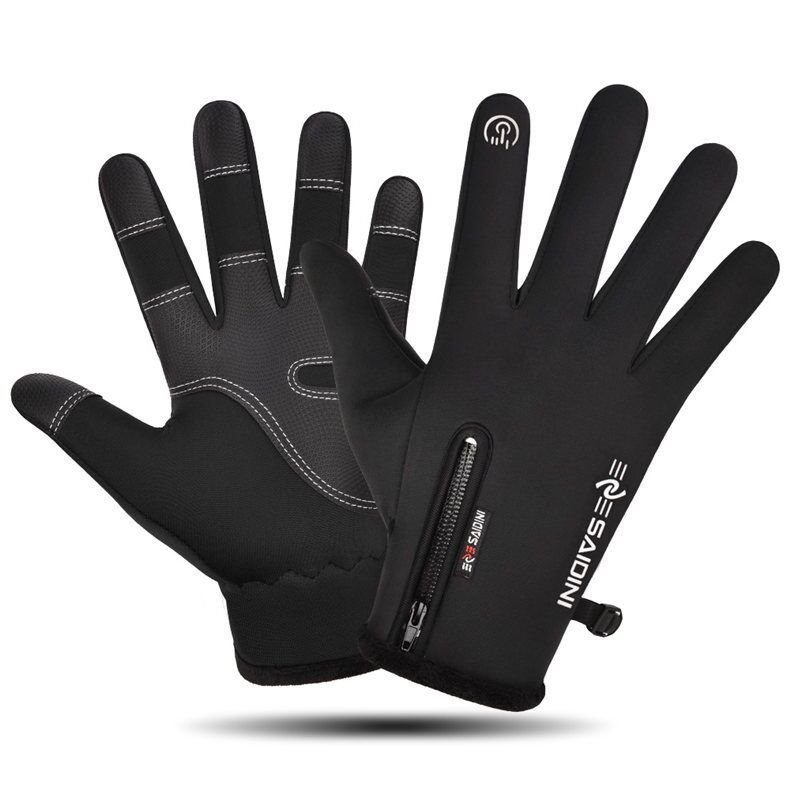 Men 'S Autumn And Winter Gloves Touch Screen Zipper Waterproof Cycling Outdoor Training Non-Sli