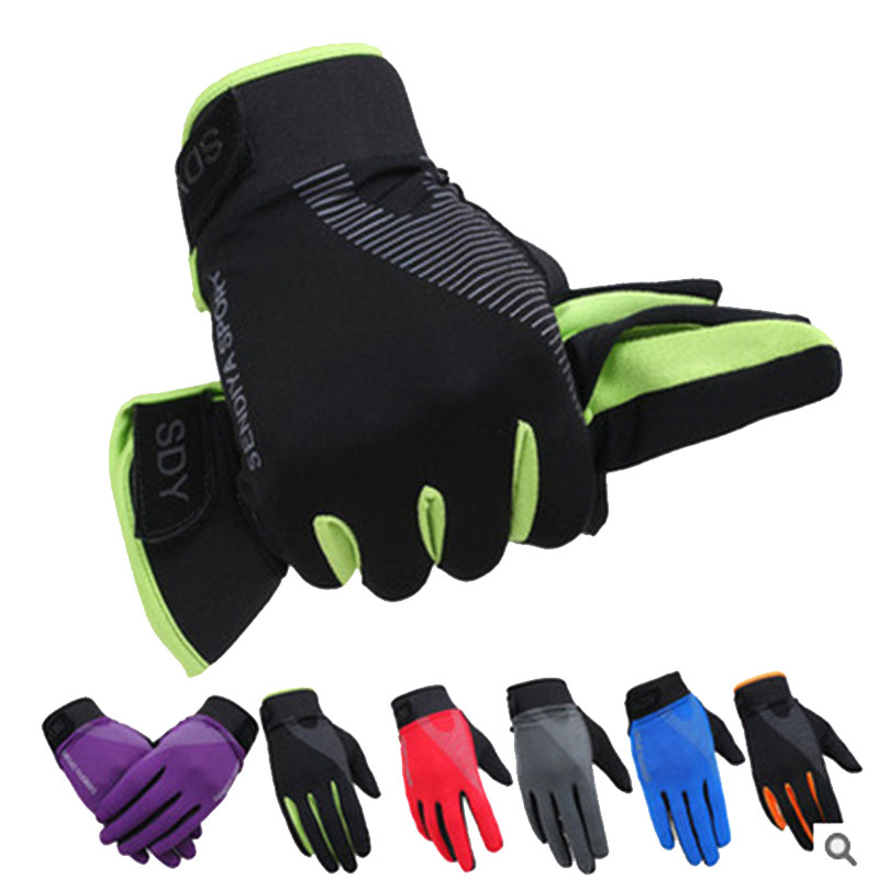 Outdoor Sports Bicycle Cycling Ice Silk Gloves Female Male Full Finger Spring and Summer Thin Breath