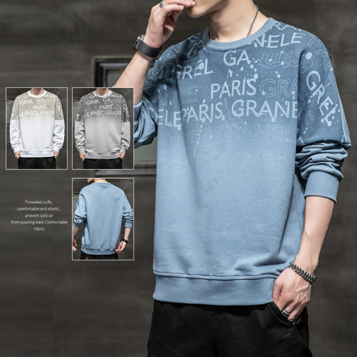 men‘s spring and autumn loose large size casual long-sleeved t-shirt trendy trendy brand inner sweater bottoming men‘s top clothes