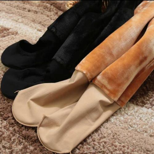 280G Autumn and Winter Women‘s Superb Fleshcolor Pantynose Fleece-Lined Thickened Integral Pants Leggings Outer Wear Step-on Warm-Keeping Pants Wholesale