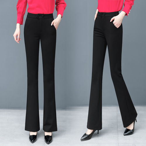 micro flared pants for women 2021 spring and autumn new fleece-lined draping high waist outerwear bottoming pants thin stretch wide-leg pants