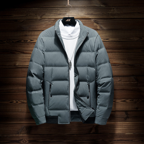 men‘s solid color down jacket lightweight stain-resistant white duck down warm handsome slim-fit outdoor breathable down jacket men