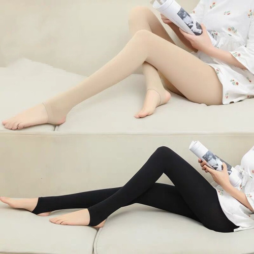 Light Leg Artifact Women‘s Winter Exposed Leg Flesh Color Fake Transparent Meat Bottoming Pantyhose plus Velvet TikTok Same Autumn and Winter Stockings 
