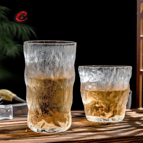 Creative Glacier Pattern Glass Cup Clear Water Cup Whiskey Red Wine Glass Juice Coffee Cup Tree Pattern Beer Glass