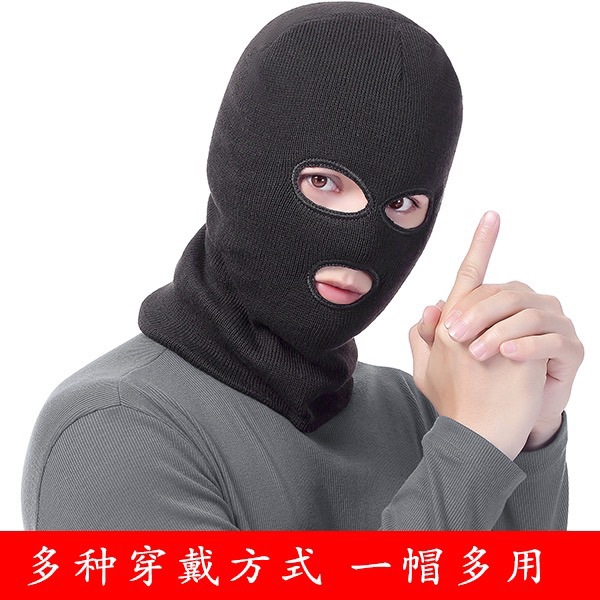 现货通用三眼帽强盗帽英伦保暖加圆顶经编冬季缎档针织帽