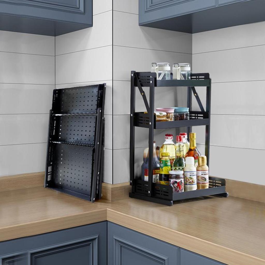 厨房置物架 免安装调料架 落地台面架厨具用品多功能收纳架 台面详情5