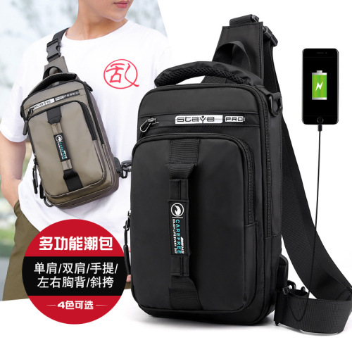cross-border business backpack usb charging computer backpack dual-use backpack business chest bag