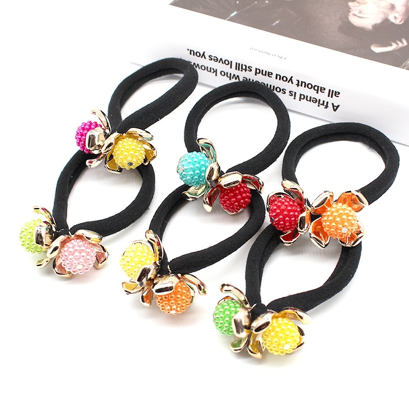 High stretch seam free hair accessories Color white double bayberry Ball towel ring Head rope Hair ring base tie hair ro