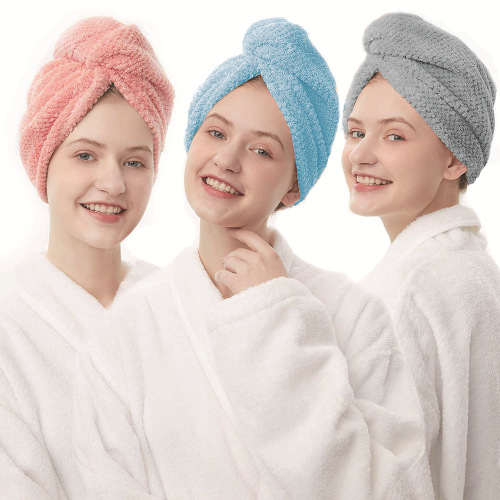Supply Amazon 25 * 70cm Pineapple Plaid Coral Velvet Hair-Drying Cap Women‘s Bag Headscarf Absorbent Hair Drying Cap