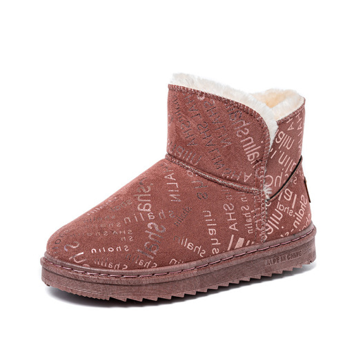 foreign trade cross-border snow boots women‘s shoes waterproof rhinestone short velvet padded non-slip warm snow cotton winter
