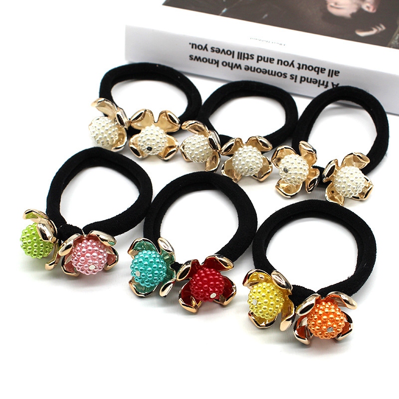 High stretch seam free hair accessories Color white double bayberry Ball towel ring Head rope Hair ring base tie hair ro