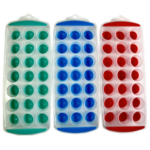 21 Grid round Hole Silicone Plastic Ice Cube Tray TPR round Ice Maker