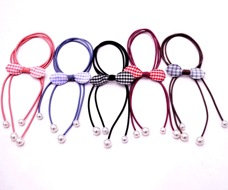 Headrope rubber band headwear does not hurt hair ribbon hair rope female Korean lovely pearl high elastic day hair ring 