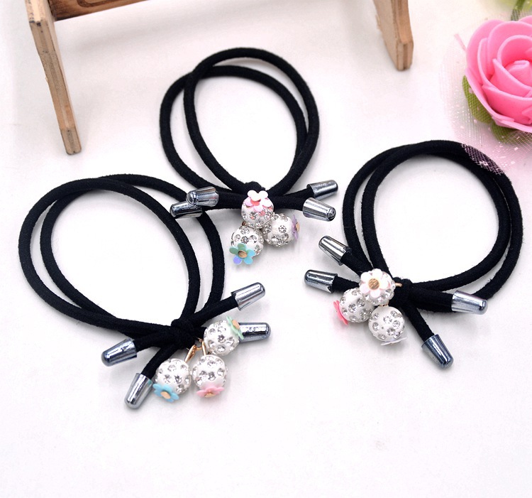 Headrope rubber band headwear does not hurt hair ribbon hair rope female Korean lovely pearl high elastic day hair ring 