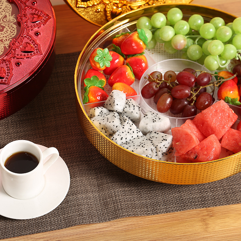 New Year Candy Box Creative Festive Home Living Room Snacks Compartments Plate New Year Luxury Rotat