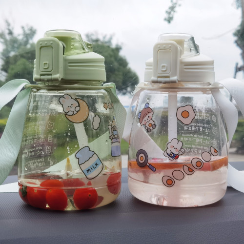 Internet Celebrity Live Big Belly Water Cup Large Capacity Creative Girl Sports Kettle DIY Portable and Cute Straw Cup