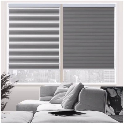 Export Foreign Trade Manufacturers Imitation Linen Shading Double-Layer Roller Shade Thick Waterproof Manual Soft Gauze Curtain Louver Curtain