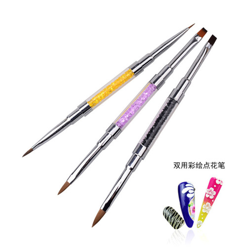 cross-border supply new nail tools double-headed painting pen crystal uv pen with drill pen manicure worker