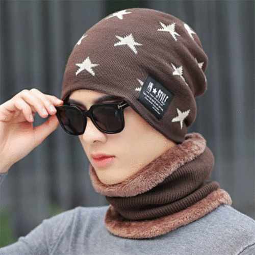 korean men‘s winter fashion autumn and winter cold-proof cycling ear protection wool hat men‘s winter fleece-lined thickened warm
