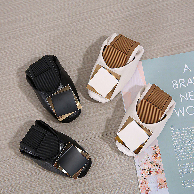 Large Size Women's Shoes 2021autumn New Casual Flat Shoes Low-Cut Leather Shoes Soft Bottom Gom