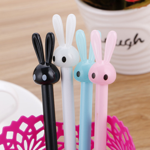 Cartoon Stationery Rabbit Jun Gel Pen Cute Long Ears Rabbit Signature Pen Creative Student Ball Pen Factory Direct Sales