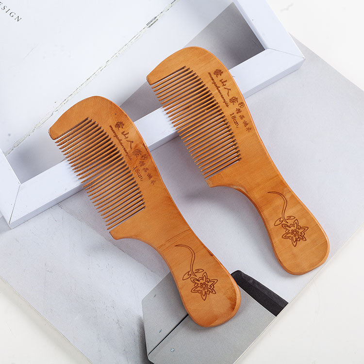 Factory Wholesale Thickened Dense Gear Carved Mahogany Comb Head Meridian Massage Household Portable