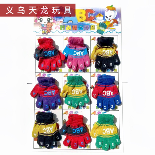 factory direct knitted gloves wool warm gloves cartoon foreign trade magic gloves student riding gloves