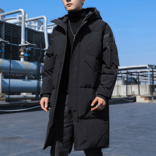 down Jacket Men‘s Mid-Length Lightweight Winter Coat Fashion Brand Trendy Handsome Winter Clothes Thickened Clothes 