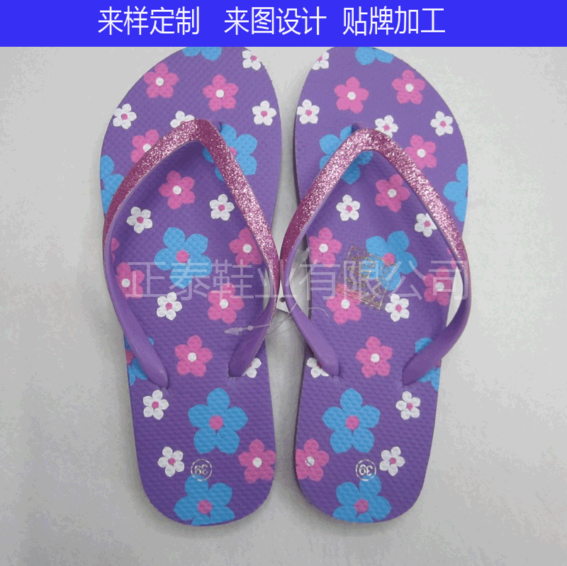 Foreign Trade Customized GREAT with Women‘s， Purple Flip-Flops Summer Sandals