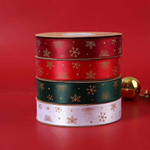 snowflake christmas ribbon packaging ribbon bronzing printing ribbon ribbon diy gift packaging ribbon wholesale