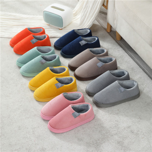 2023 autumn and winter unisex household indoor warm plush slippers thick bottom non slip cotton slippers bag heel factory direct sales