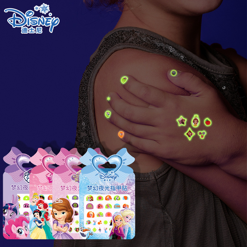 Frozen Children Luminous Nail Sticker Princess Elsa Nail Stickers Birthday Gift One Piece Dropshippi
