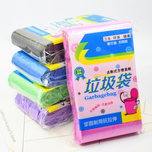 Garbage Bag New Material Color Kitchen Bathroom Household Disposable Thickened Point Break Plastic Bag 5 Rolls 100 Pieces