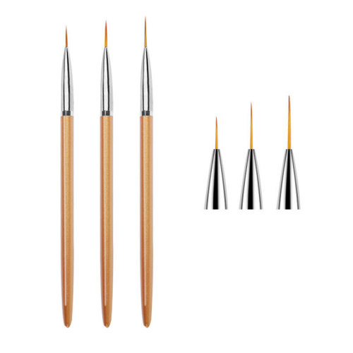 nail tools wholesale metal l aluminum rod golden pen rod drawing pen painting pen 3 pack