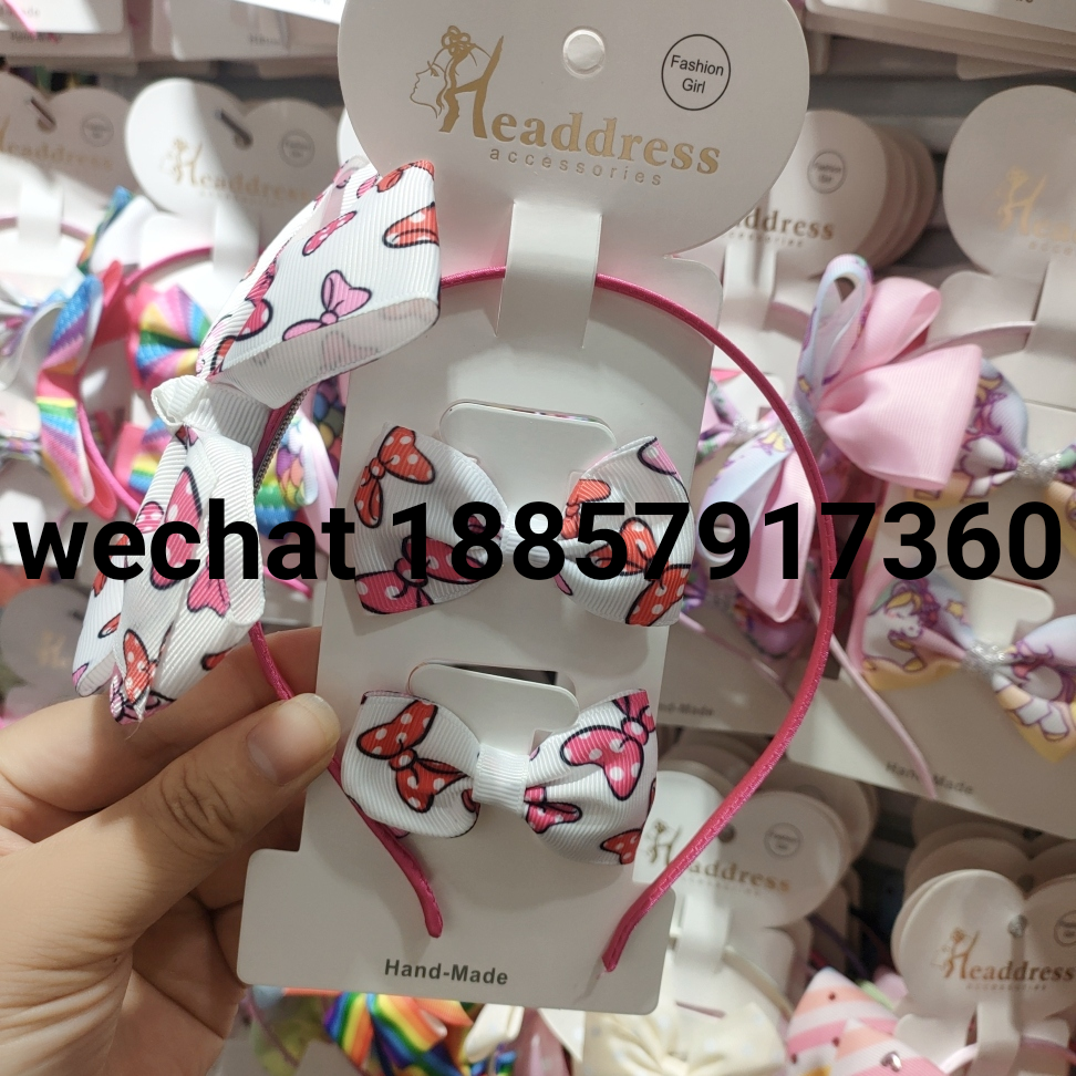 carton Printing bow Hairband hairclips for girls factory price