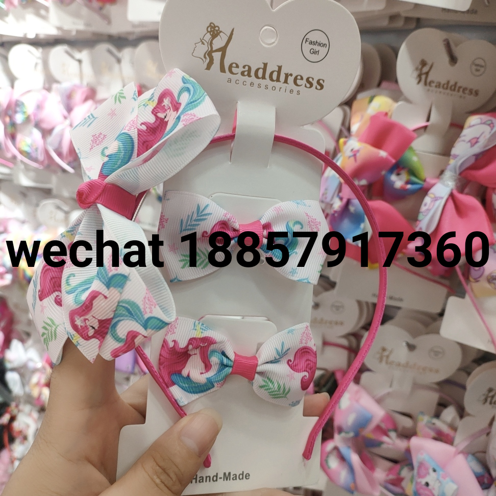 carton Printing bow Hairband hairclips for girls factory price