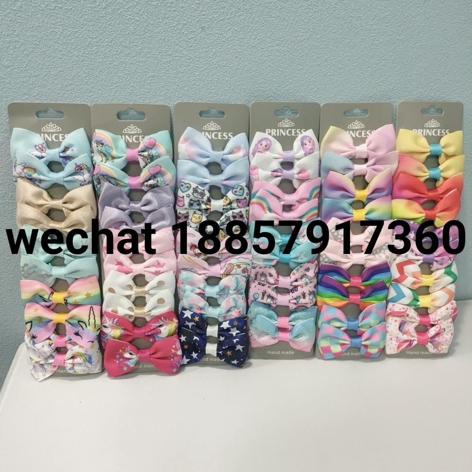 Printing bow hair clips for girls factory price