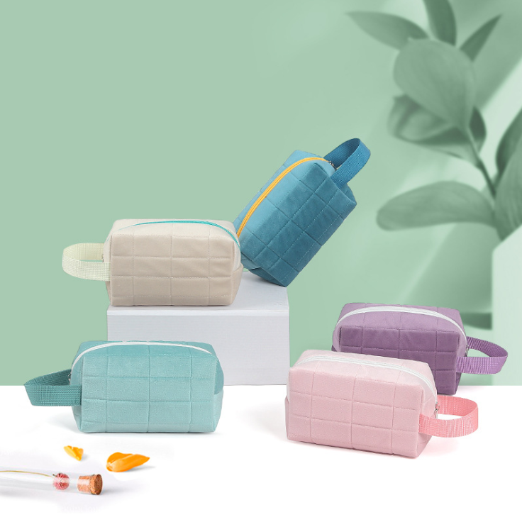 Large Capacity Cute Portable Pillow Bag Multifunctional Soft Cosmetic Bag Flannel Storage Stationery