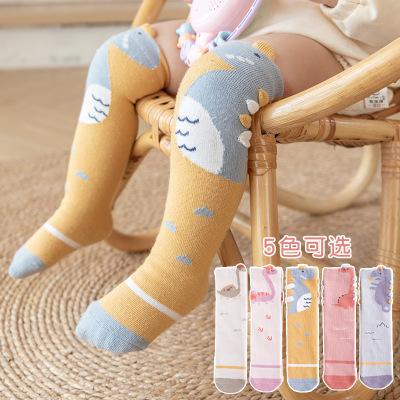 2021 New Autumn and Winter Baby Socks Children Stockings Dinosaur Three-Dimensional Printing Baby Knee Socks Straight without Heel