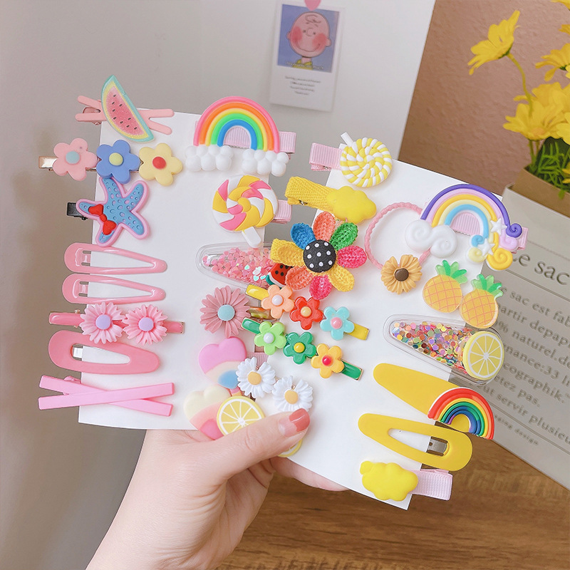 14-Piece Barrettes Baby Shredded Hair Side Clip Hair Accesso...