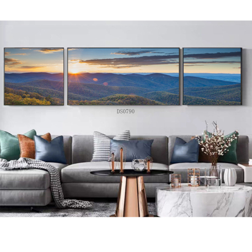 Landscape Landscape Painting Decorative Painting Living Room Modern Three-Piece Painting Sofa Study Frameless Painting Mural Landscape Canvas Painting