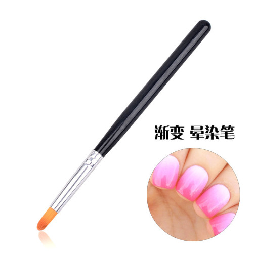 nail polish gel gradient blooming pen gradient pen stamp pen diy round head brush black rod