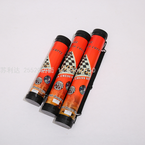 small barrel chess plastic leather black and white chess chess custom wholesale wooden style