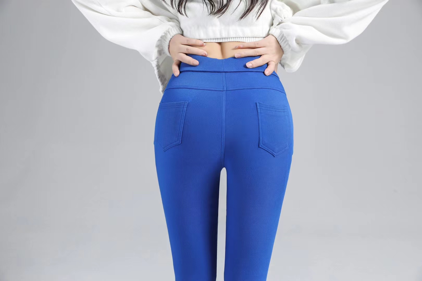 Ladies pants leggings blue trousers woman clothes jeans