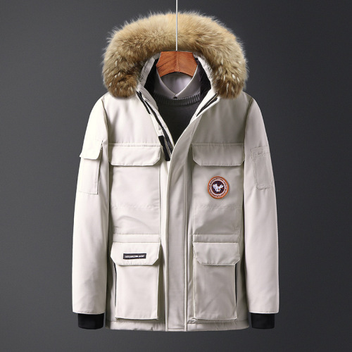 Men‘s down Jacket Winter New Goose Hooded down Jacket Versatile Men‘s and Women‘s Casual Short Workwear Top 