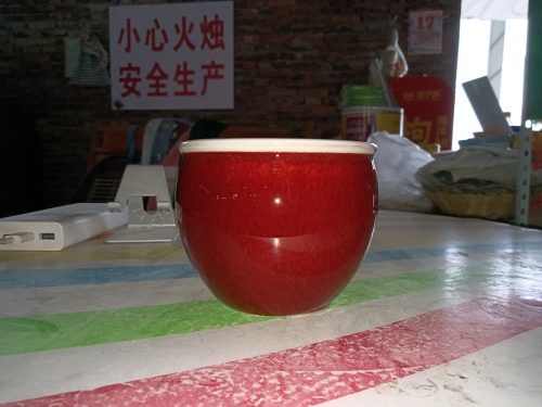 authentic jingdezhen lang red vase